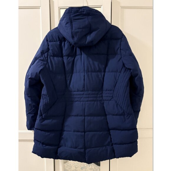 Land’s End Women's Plus Size Stretch Quilted Down Coat 1X – DEEP SEA NAVY - Picture 3 of 7
